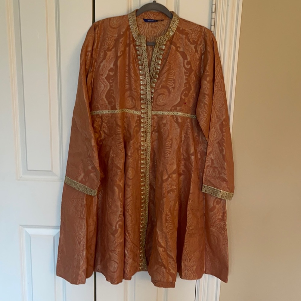 Crescent Pakistani Indian shirt with tilla work. shirt / kurta/ kameez.